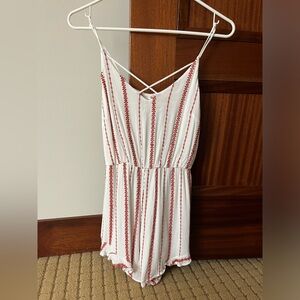 Lush Brand (from local boutique) Red and White Romper, Size Small